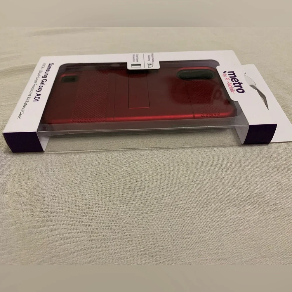 Samsung Galaxy A01 KICK+| Dual-Layer Protective Kickstand Case Metro by T-Mobile